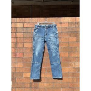 Carhartt Relaxed Fit Vintage Medium Wash Denim Double Knees Carpenter Jeans